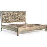 Cordoba King Bed in Vintage Teal Blue Reclaimed Teak